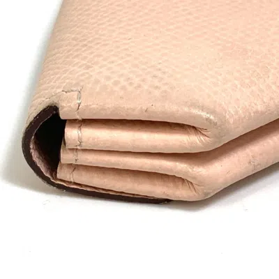 Pre-owned Hermes Pink Leather Coin Purse/coin Case ()