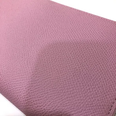 Pre-owned Hermes Pink Leather Long Wallet (bi-fold) ()