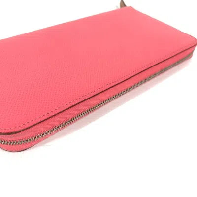 Pre-owned Hermes Pink Leather Long Wallet (bi-fold) ()