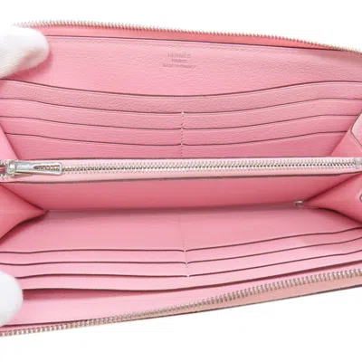 Pre-owned Hermes Pink Swift Leather Long Wallet (bi-fold) ()