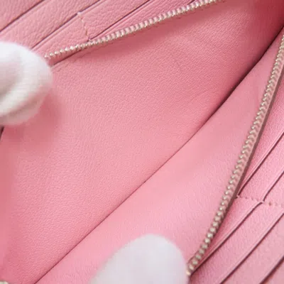 Pre-owned Hermes Pink Swift Leather Long Wallet (bi-fold) ()