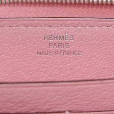 Pre-owned Hermes Pink Swift Leather Long Wallet (bi-fold) ()