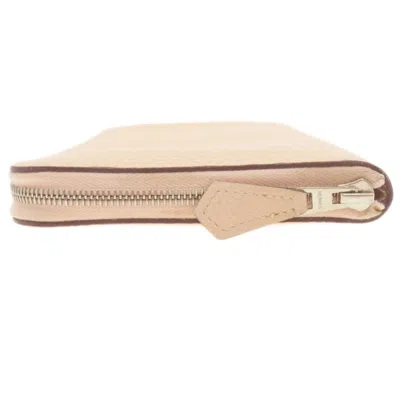 Pre-owned Hermes Pink Togo Leather Long Wallet (bi-fold) ()