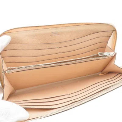 Pre-owned Hermes Pink Togo Leather Long Wallet (bi-fold) ()