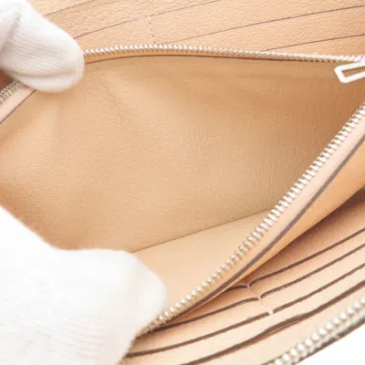 Pre-owned Hermes Pink Togo Leather Long Wallet (bi-fold) ()