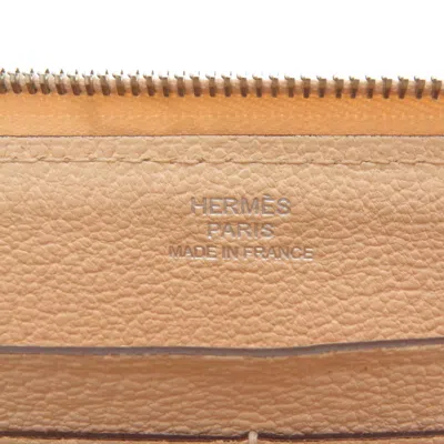 Pre-owned Hermes Pink Togo Leather Long Wallet (bi-fold) ()