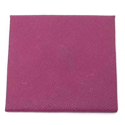 Pre-owned Hermes Purple Leather Coin Purse/coin Case ()