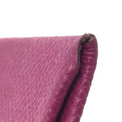 Pre-owned Hermes Purple Leather Coin Purse/coin Case ()