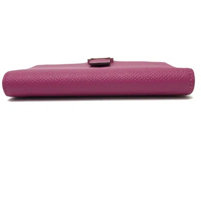Pre-owned Hermes Purple Leather Wallet (bi-fold) ()