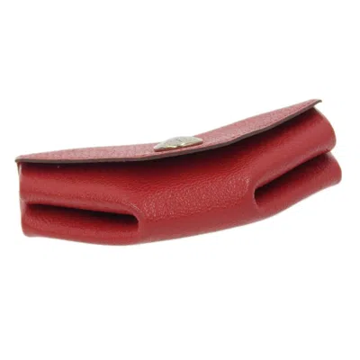 Pre-owned Hermes Red Color Chevre Leather Coin Purse/coin Case ()