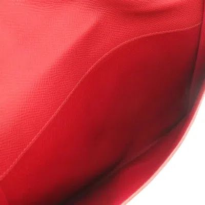 Pre-owned Hermes Red Color Courchevel Leather Clutch Bag ()