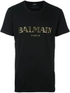 Balmain Metallic Logo T-shirt In Black