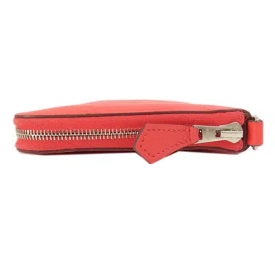Pre-owned Hermes Red Color Epsom Leather Long Wallet (bi-fold) ()
