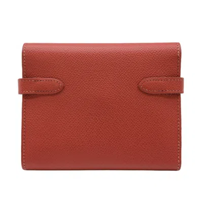 Pre-owned Hermes Red Color Epsom Leather Wallet (bi-fold) ()