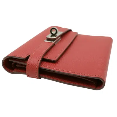 Pre-owned Hermes Red Color Epsom Leather Wallet (bi-fold) ()