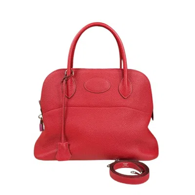Pre-owned Hermes Red Color Rouge H Taurillon Clemence Leather Shoulder Bag () In Red Color, Rouge H