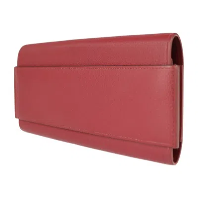 Pre-owned Hermes Red Color Rouge Grenat Wallet (bi-fold) () In Red Color, Rouge Grenat