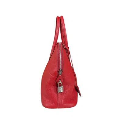 Pre-owned Hermes Red Color Rouge H Taurillon Clemence Leather Shoulder Bag () In Red Color, Rouge H