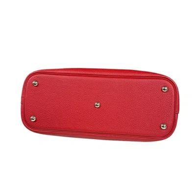 Pre-owned Hermes Red Color Rouge H Taurillon Clemence Leather Shoulder Bag () In Red Color, Rouge H