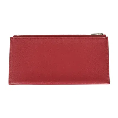 Pre-owned Hermes Red Color Rouge Grenat Wallet (bi-fold) () In Red Color, Rouge Grenat