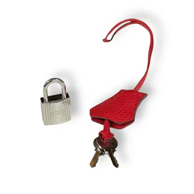 Pre-owned Hermes Red Color Rouge H Taurillon Clemence Leather Shoulder Bag () In Red Color, Rouge H