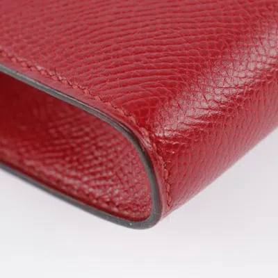Pre-owned Hermes Red Color Rouge Vif Epsom Leather Clutch Bag () In Red Color, Rouge Vif