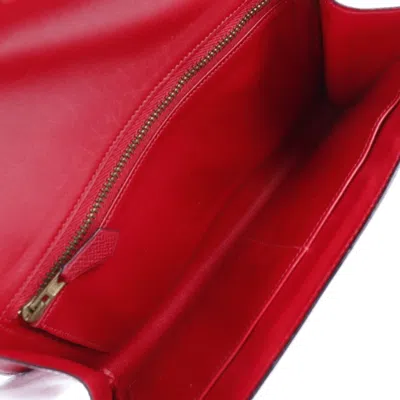 Pre-owned Hermes Red Color Rouge Vif Epsom Leather Clutch Bag () In Red Color, Rouge Vif