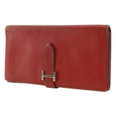 Pre-owned Hermes Red Color Wallet (bi-fold) ()