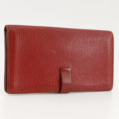 Pre-owned Hermes Red Color Wallet (bi-fold) ()