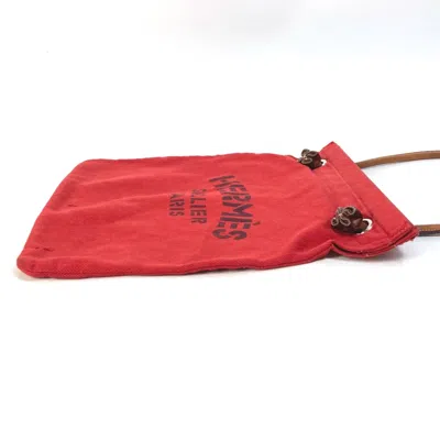 Pre-owned Hermes Red Cotton Shoulder Bag ()