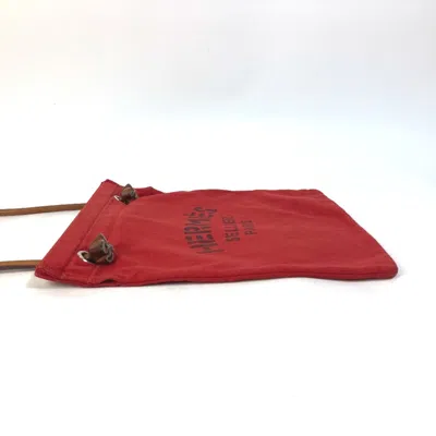 Pre-owned Hermes Red Cotton Shoulder Bag ()