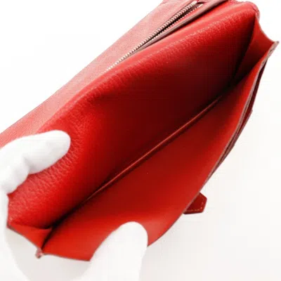 Pre-owned Hermes Red Color Wallet (bi-fold) ()