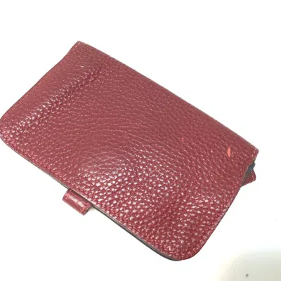 Pre-owned Hermes Red Leather Coin Purse/coin Case ()