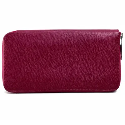 Pre-owned Hermes Red Leather Long Wallet (bi-fold) ()