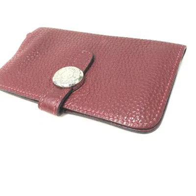 Pre-owned Hermes Red Leather Coin Purse/coin Case ()