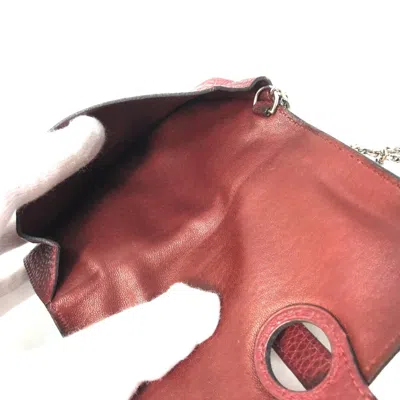 Pre-owned Hermes Red Leather Coin Purse/coin Case ()