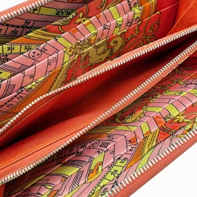 Pre-owned Hermes Rose Jaipur Epsom Leather Long Wallet (bi-fold) ()
