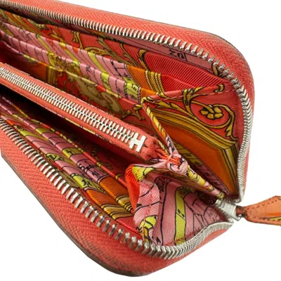 Pre-owned Hermes Rose Jaipur Epsom Leather Long Wallet (bi-fold) ()