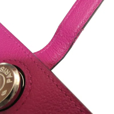 Pre-owned Hermes Rose Purple Leather Long Wallet (bi-fold) ()