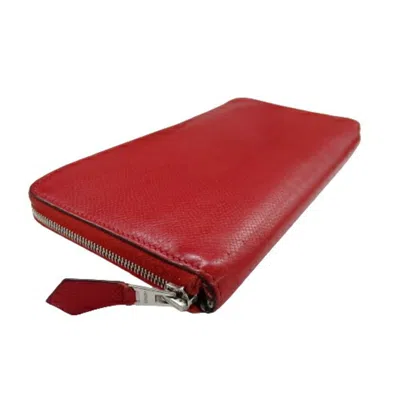 Pre-owned Hermes Rouge Casaque Epsom Leather Long Wallet (bi-fold) ()
