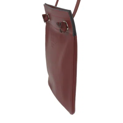 Pre-owned Hermes Rouge H Swift Leather Handbag Pochette Pouch Shopping Bag Shoulder Bag Tote Bag ()