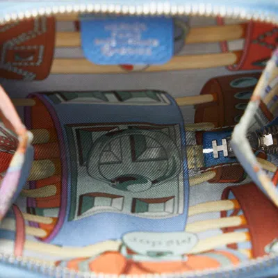 Pre-owned Hermes Silk'in Blue Leather Coin Purse/coin Case ()