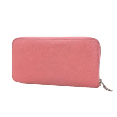 Pre-owned Hermes Silk'in Pink Rose Azalee Epsom Leather Long Wallet (bi-fold) () In Pink, Rose Azalee