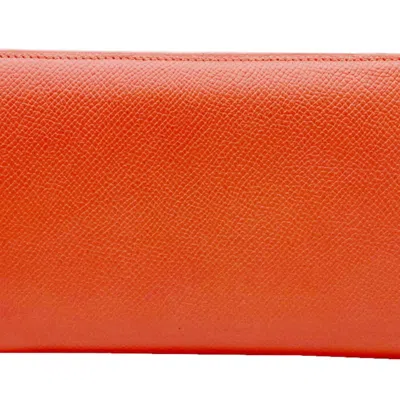 Pre-owned Hermes Silk'in Rose Jaipur Epsom Leather Long Wallet (bi-fold) ()