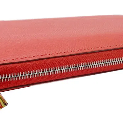 Pre-owned Hermes Silk'in Rose Jaipur Epsom Leather Long Wallet (bi-fold) ()
