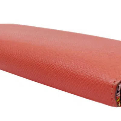 Pre-owned Hermes Silk'in Rose Jaipur Epsom Leather Long Wallet (bi-fold) ()