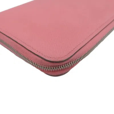 Pre-owned Hermes Silk'in Pink Rose Azalee Epsom Leather Long Wallet (bi-fold) () In Pink, Rose Azalee