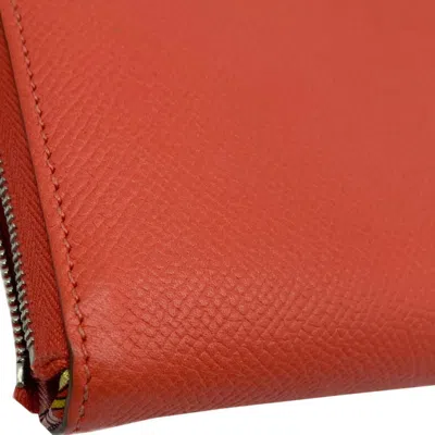 Pre-owned Hermes Silk'in Rose Jaipur Epsom Leather Long Wallet (bi-fold) ()