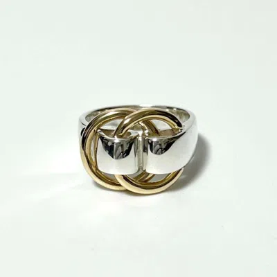 Pre-owned Hermes Silver Silver Yellow Gold Band Ring ()