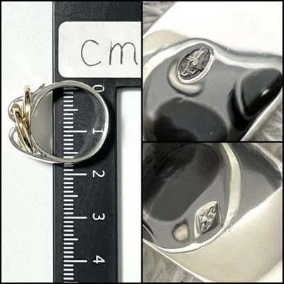 Pre-owned Hermes Silver Silver Yellow Gold Band Ring ()